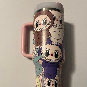 Custom Labubu x Stanley Cup 40oz Water Bottle Labubu Macaron Monsters Tumbler